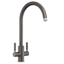 Kitchen Intense Mono Mixer Tap Lever Swivel Spout Mono Graphite Grey Twin Handle