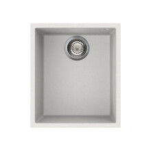 Reginox Elleci Quadra100 Kitchen Sink Single Bowl White Granite Undermount Waste