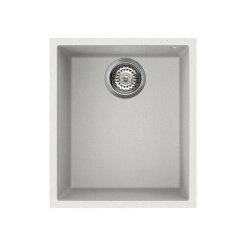 Reginox Elleci Quadra100 Kitchen Sink Single Bowl White Granite Undermount Waste