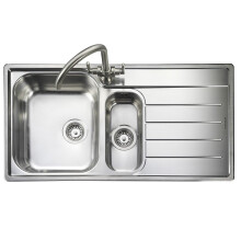 Rangemaster Oakland Kitchen Sink 1.5 Bowl Right Hand Stainless Steel Inset Waste