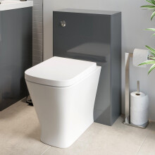 500mm Modern Bathroom WC Toilet Unit Concealed Cistern BTW Soft Close Seat Grey