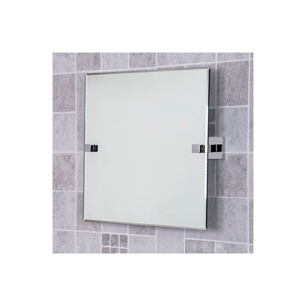 Croydex Chester Flexi Fix Bathroom Tilt Mirror Contemporary Square Wall Mounted