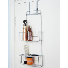 Croydex Rust Free Over the Door Hook Double Basket Bathroom Chrome Plated