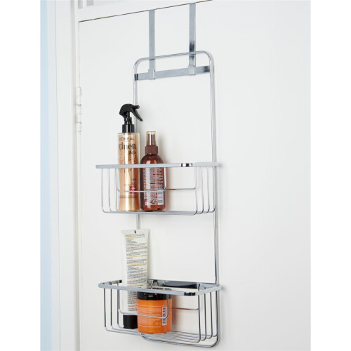 Croydex Croydex Rust Free Over the Door Hook Double Basket Bathroom Chrome Plated