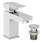Modern Bathroom Square Mono Basin Sink Mixer Tap Waste Lever Handle Chrome 1