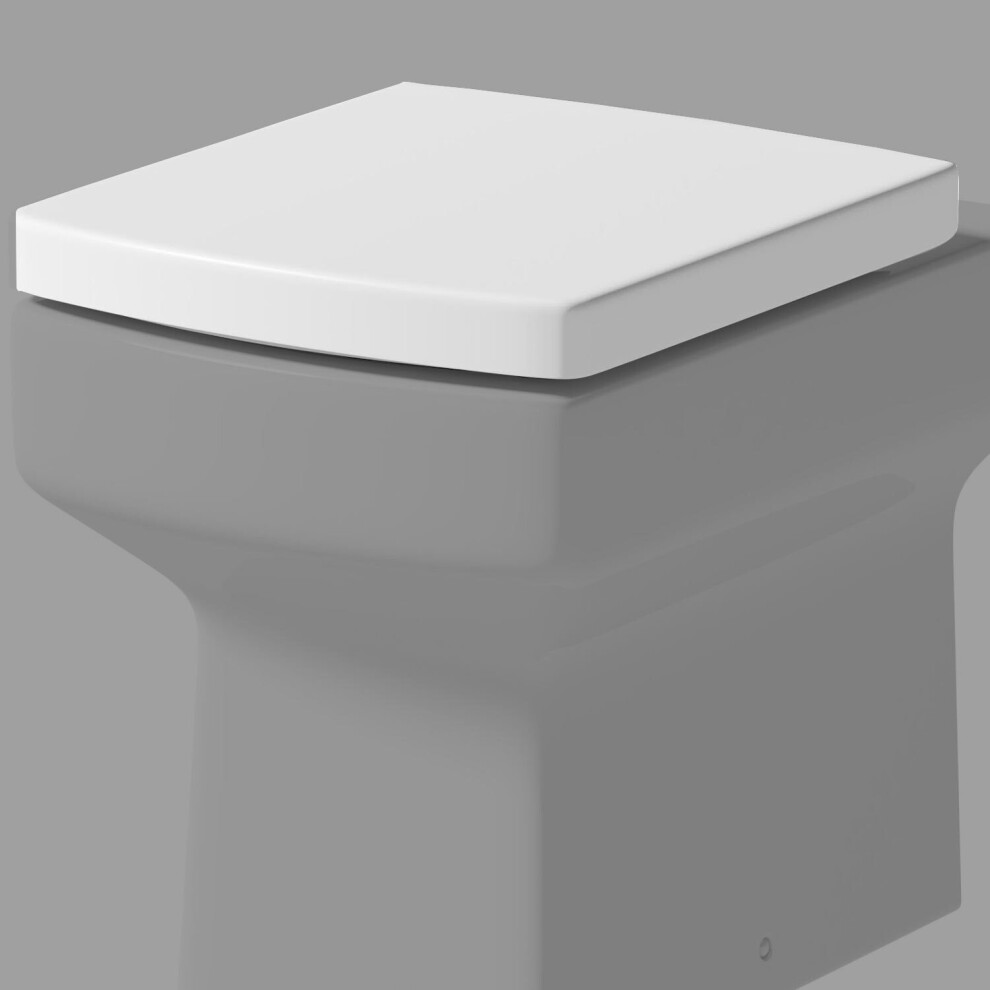 Royan Square Soft Close White Toilet Seat Top Fix Hinges Wc 5056093672742