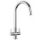 Rangemaster Kitchen Monorise Mono Mixer Tap Lever Swivel Spout Swan Neck Chrome Twin Handle 1