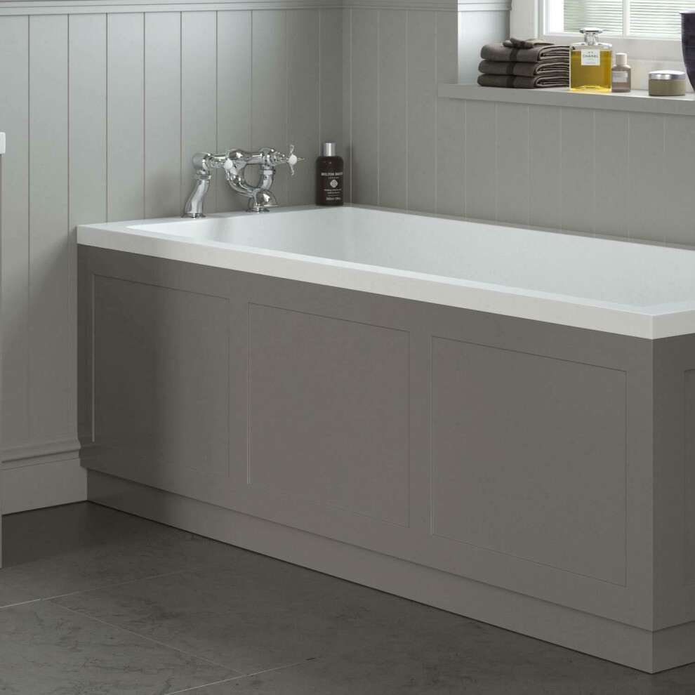 Traditional Bathroom 1700Mm Front Bath Panel 18Mm Mdf Wood Grey Plinth Easy Cut 5056093636997