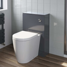 Gloss Grey Modern 500mm Bathroom Toilet BTW Furniture Unit Pan Soft Close Seat
