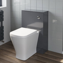 500mm Bathroom Toilet Soft Close Seat Back To Wall Cistern Furniture Unit Grey