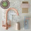 Rangemaster Traditional Estuary Kitchen Mixer Tap Twin Lever Swivel Curved Brushed Copper 3