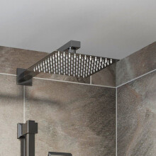 Wall Mounted Modern Slimline 200mm Chrome Square Rainfall Fixed Shower Arm Head