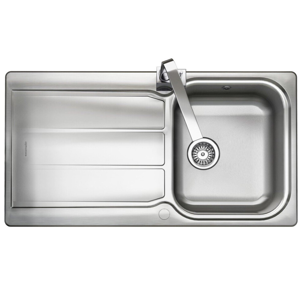 Rangemaster Glendale Kitchen Sink Single Bowl Stainless Steel Inset Waste Kit