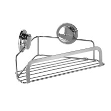 Croydex Cosmetic Corner Basket Stick n Lock Easy Fit Chrome Square Bathroom