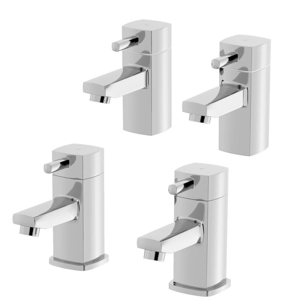 Modern Bathroom Basin Sink Taps Bath Taps Single Lever Pillar Tap Chrome Hot