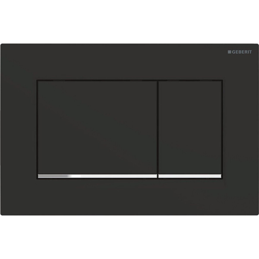 Geberit Sigma 30 Dual Push Button Flush Plate WC Concealed Cistern Black/Chrome