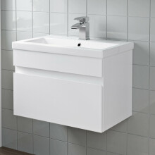 600mm Bathroom Vanity Unit Basin Storage Wall Hung Cabinet Furniture White Gloss