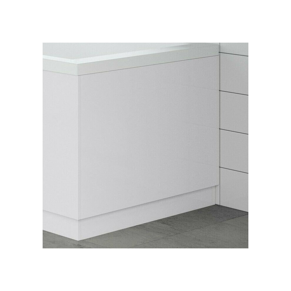 Modern Bathroom 800mm End Bath Panel 18mm MDF White Gloss Wooden Plinth Easy Cut