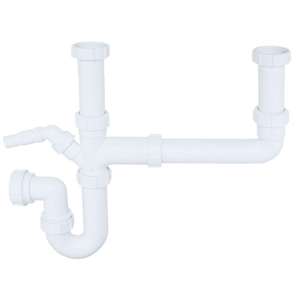 Sauber 1.5 Bowl Kitchen Sink Waste Pipe Kit Easy To Fit Durable