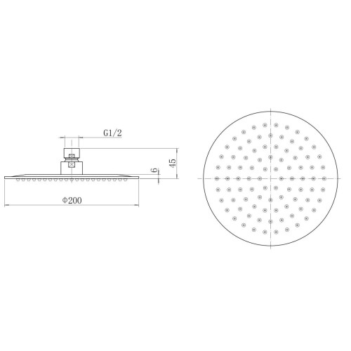 Bathroom Wall Mounted Slimline Chrome Round Drencher Fixed Shower Arm Head 2
