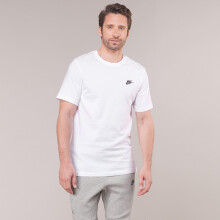 (White, L) Nike Mens Futura T Shirt Sportswear Club Swoosh Classic Logo Crew Neck Tee