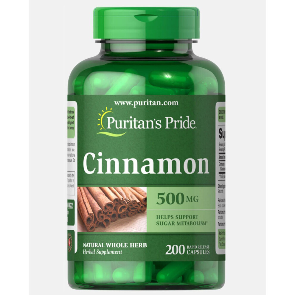 PURITAN'S PRIDE Cinnamon 500mg 200 CAPSULES