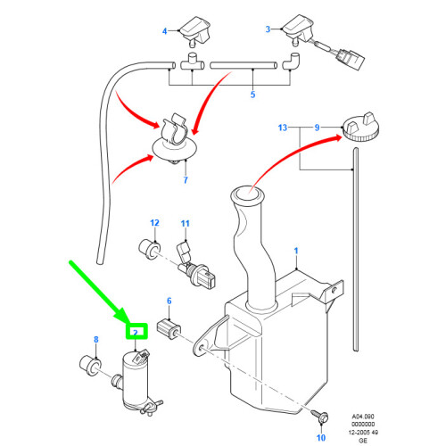 FORD MONDEO MK3 Windscreen Washer Motor And Pump Assy 1145866 NEW