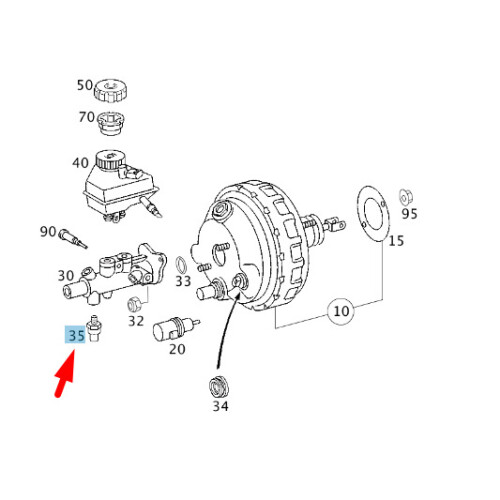 MERCEDESBENZ C W203 Brake Booster Pressure Switch A0025428418 NEW