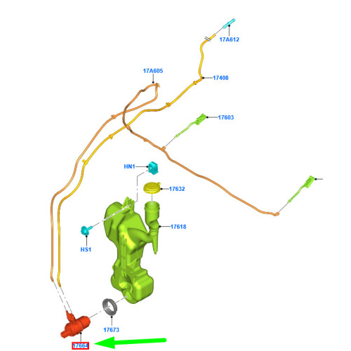 FORD FIESTA MK7 Windscreen Washer Tank Motor And Pump Assy 2164116 NEW