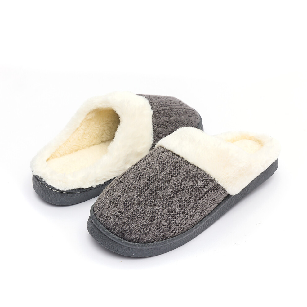 (Ladies Slippers Women | Standard D/E Fit | Easy Slip-On Mule Design | Comfortable Sole with Flexibility and Grip | Durab) LADIES WARM FAUX FUR COMFY