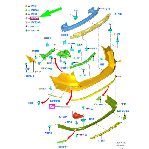 Butée De Hayon Pour Ford Mondeo MK5 Break - Pièce D’origine 4918770