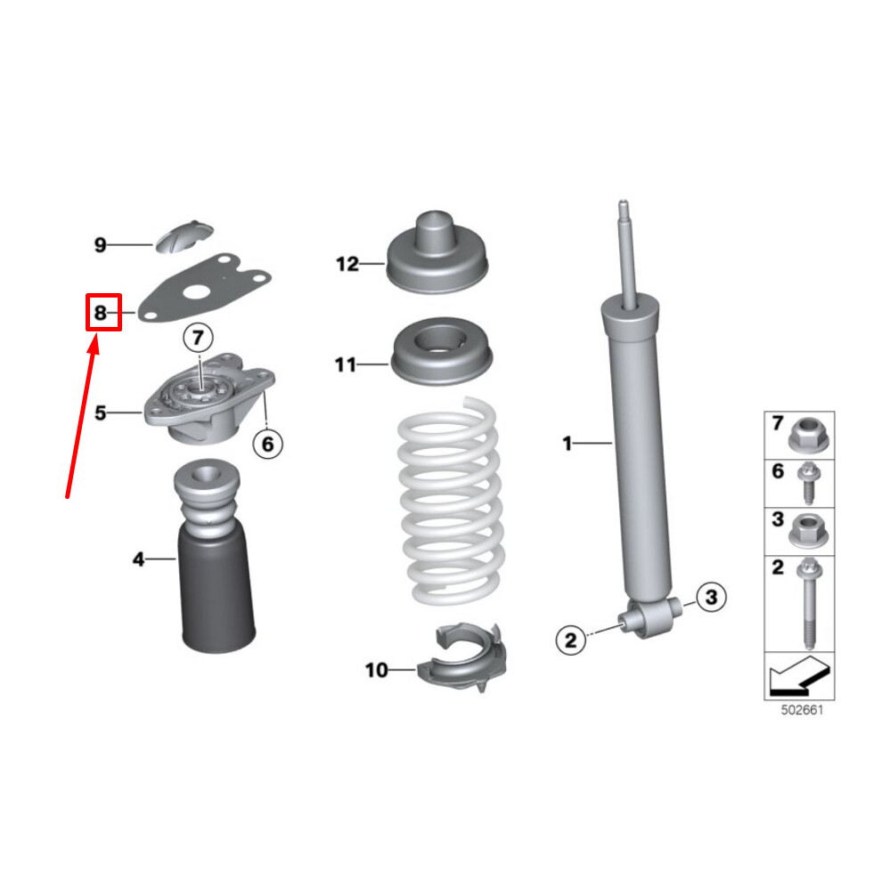 BMW 4 F36 Rear Upper Shock Mount Gasket 6866038 33506866038 NEW  