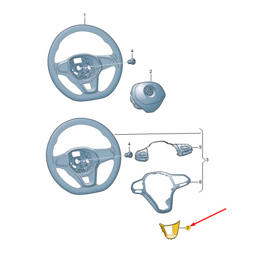 VW GOLF MK8 Steering Wheel GTD Cover Trim 5H0419659BTBZ NEW GENUINE on