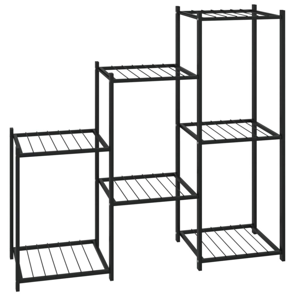 Vidaxl Flower Stand 83X25x80 Cm Iron Corner Plant Shelf Flower Rack Black