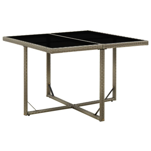 VidaXL vidaXL Gartentisch Grau 109x107x74 cm Poly Rattan und Glas
