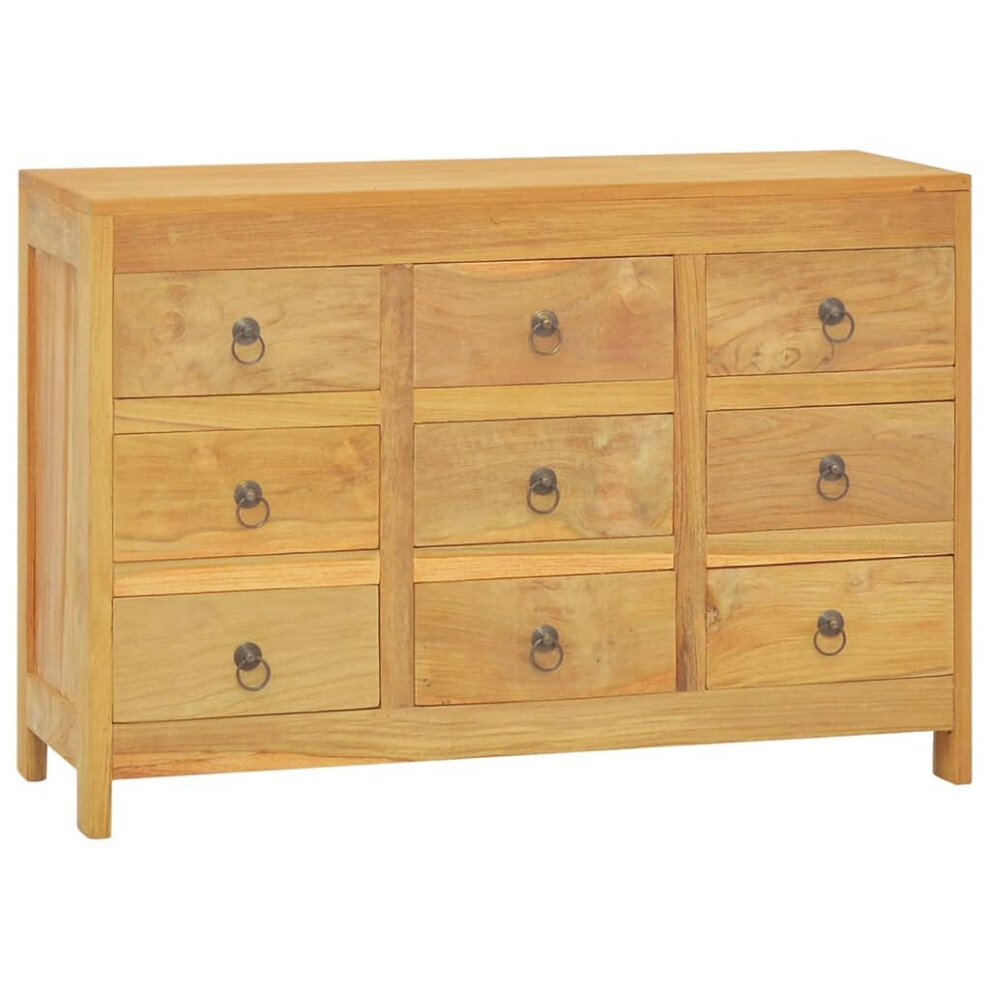 vidaXL Solid Wood Teak Chest Of Drawers Wooden Sideboard Storage Side Cabinet