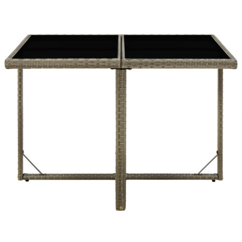 VidaXL vidaXL Gartentisch Grau 109x107x74 cm Poly Rattan und Glas 1