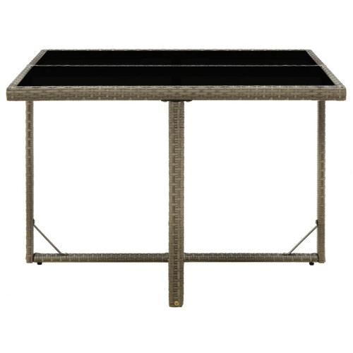 VidaXL vidaXL Gartentisch Grau 109x107x74 cm Poly Rattan und Glas 2