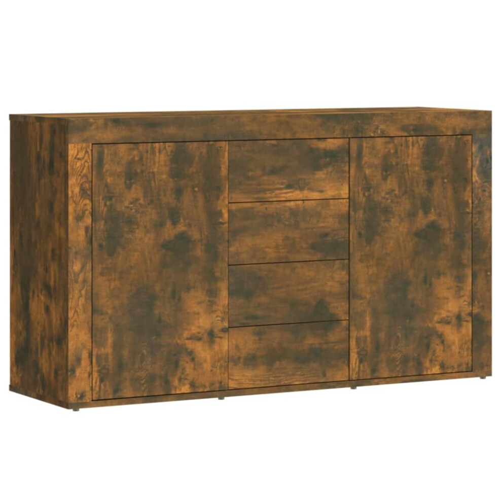 Vidaxl Sideboard Smoked Oak Engineered Wood Cupboard Storage Cabinet Highboard