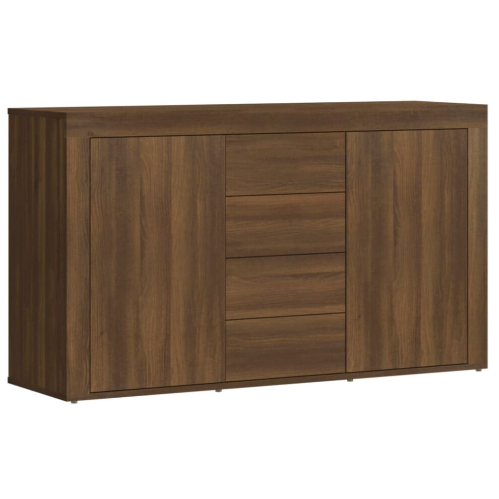 vidaXL Sideboard Brown Oak Engineered Wood Cupboard Storage Cabinet Highboard