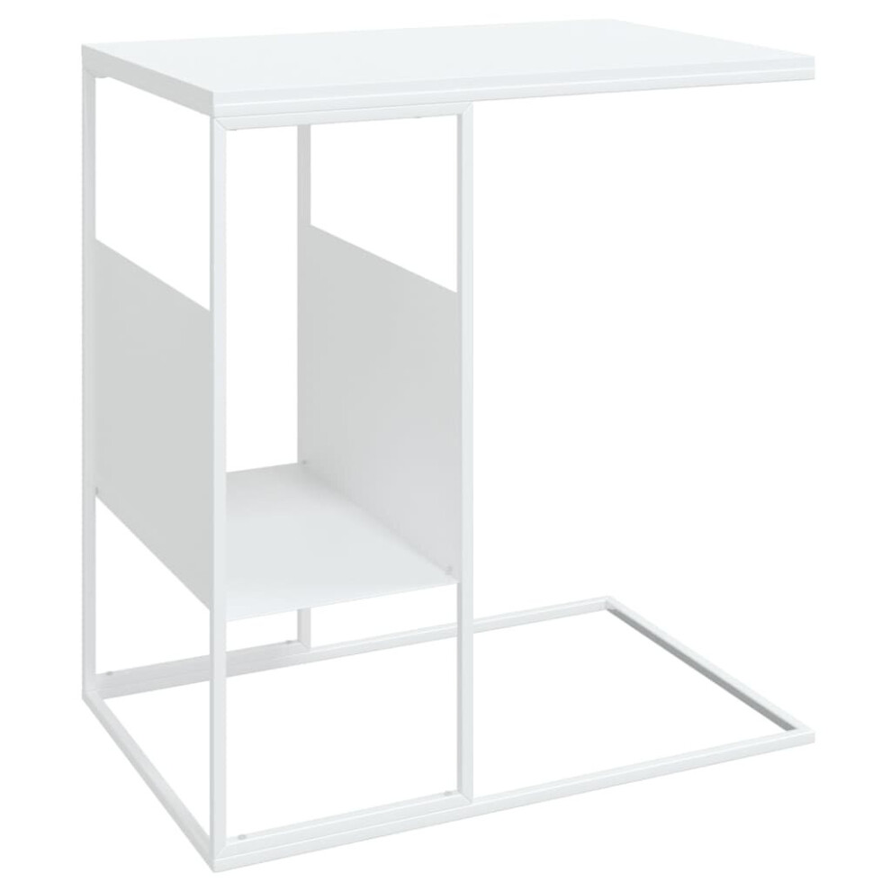 Vidaxl Side Table White Engineered Wood Sofa Couch Accent Tea Laptop Table