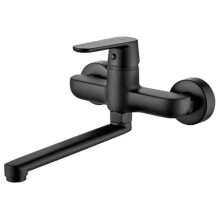Wallmounted Kitchen Sink Tap Single Lever Black Finished Brass Unusual Shape