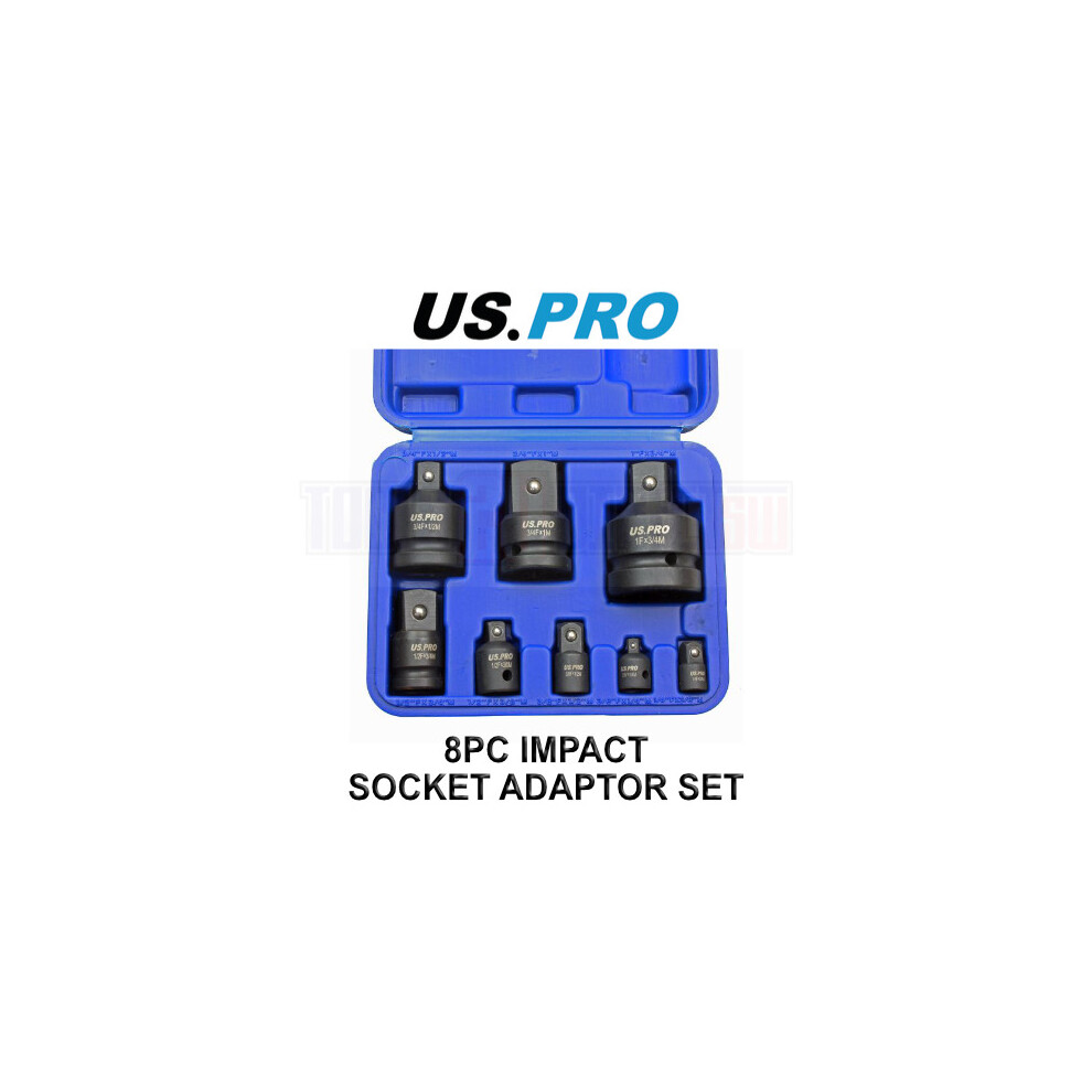 US PRO Tools 8pc Impact Adaptor Set, Reducer for Sockets, Wrench 3477