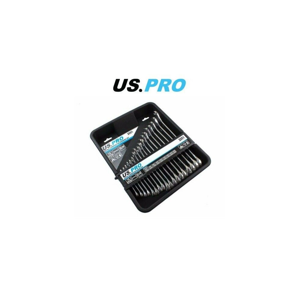 Us Pro 18Pc Metric Combination Spanner Wrench Set 6Mm To 24Mm 2051