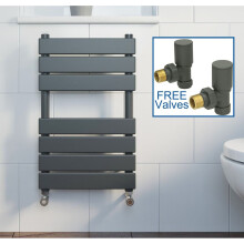 Modern Flat Panel Heated Towel Rail Radiator Anthracite 650x400 FREE Valves