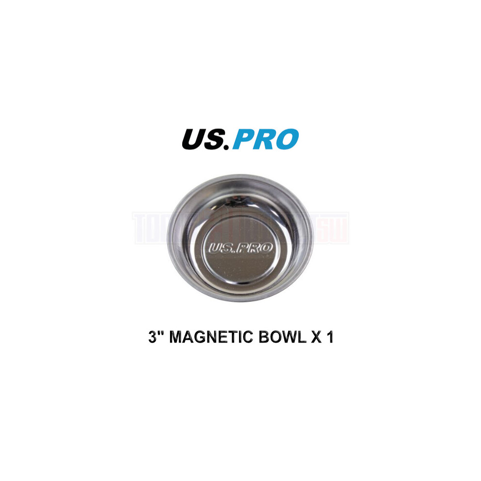US PRO Tools 3" Magnetic Parts Tray/Bowl With Rubber base x 1 - 6783