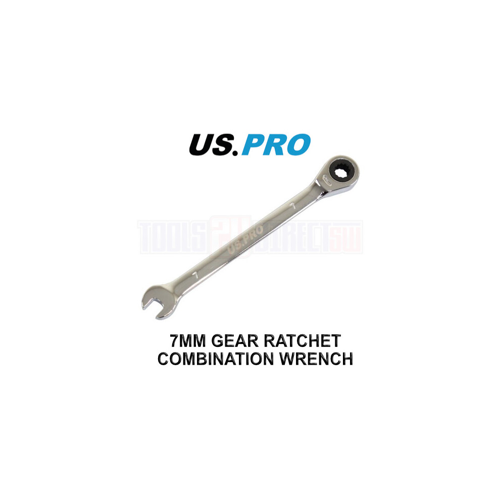 Us Pro Tools 7Mm Ratchet Spanner Wrench 72 Teeth Open & Ring End Wrench 3568