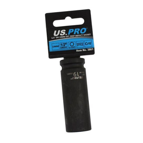 us pro US PRO Tools 19mm 1/2 dr 6pt Deep Impact Socket 78mm Long 3861 2