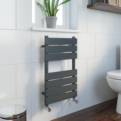 Modern Flat Panel Heated Towel Rail Radiator Anthracite 650x400 FREE Valves 2