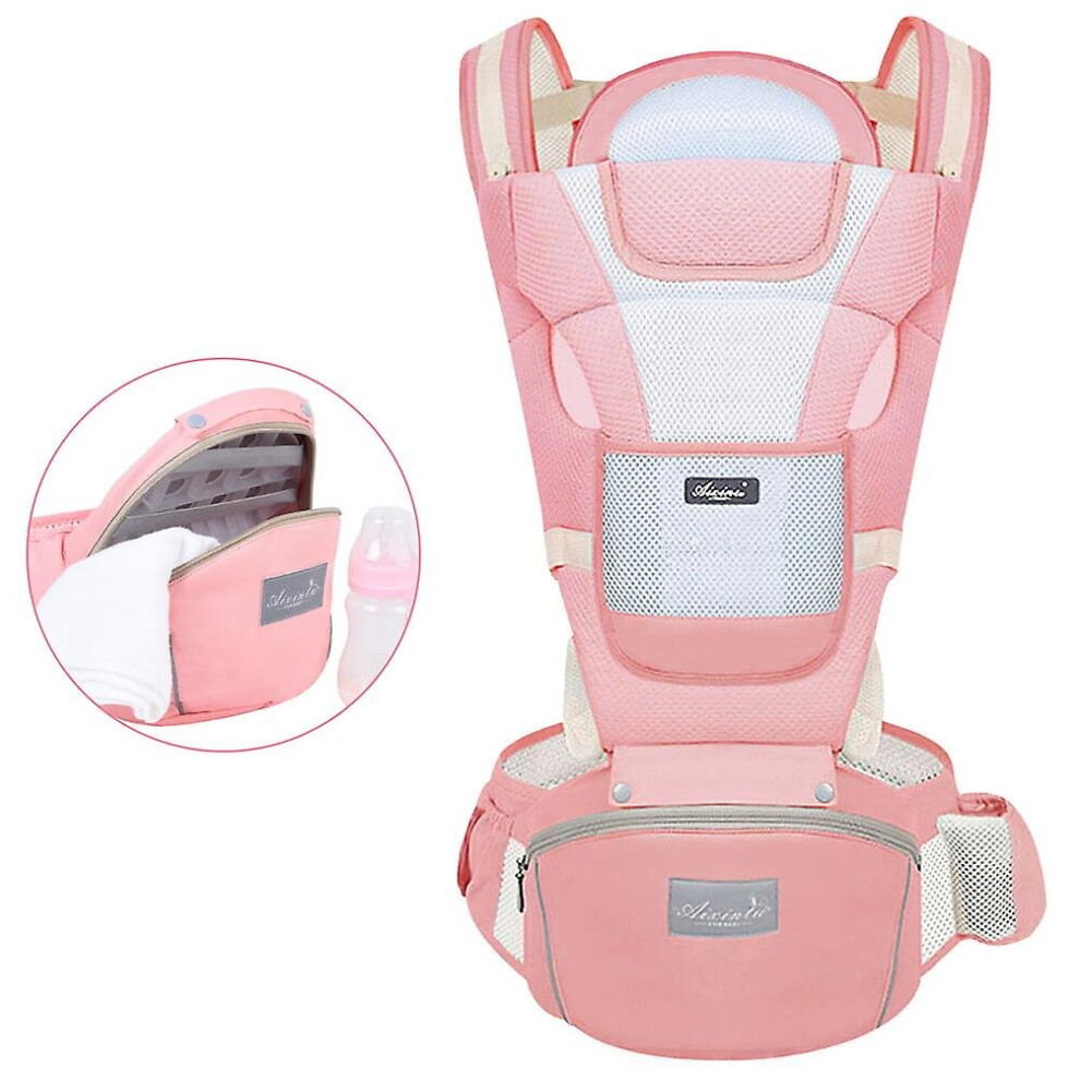 (Pink) Baby Carrier Multifunction Newborn Waist Stool Baby Hip Seat For Infant Toddler Pink